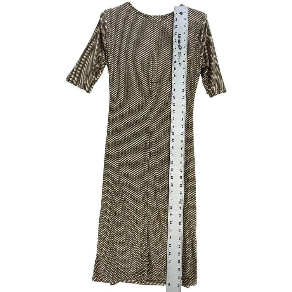 Banana Republic Midi Dress Women XS Green Pink White 3/4 Sleeve Career Feminine - Picture 6 of 9